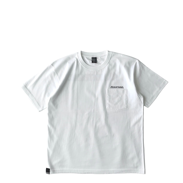 Mountains  Signboard One poket Tshirt / White