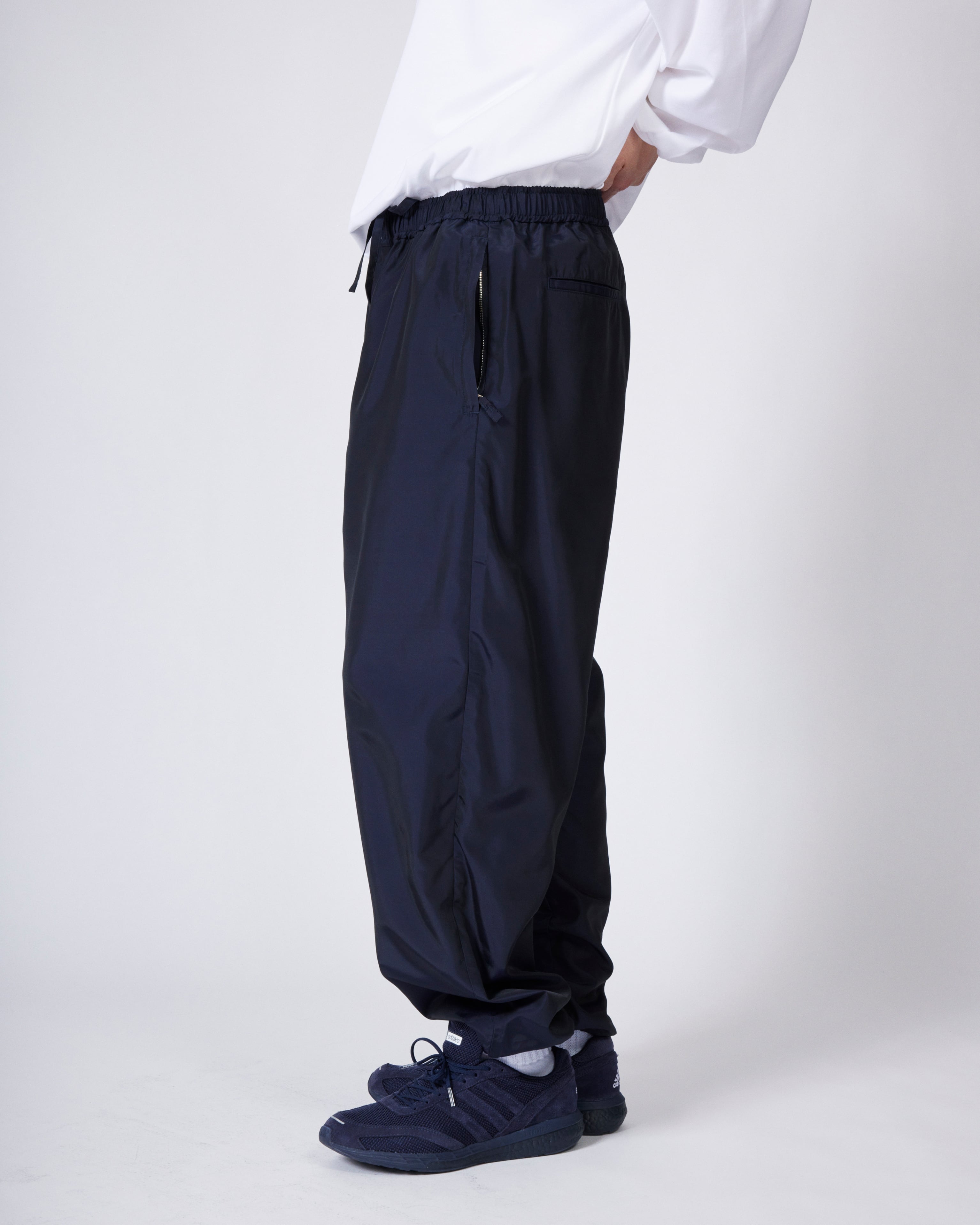 everyone ×  TRACK PANT / NAVY / XL everyone nylon silk track pants (NAVY) | everyone
