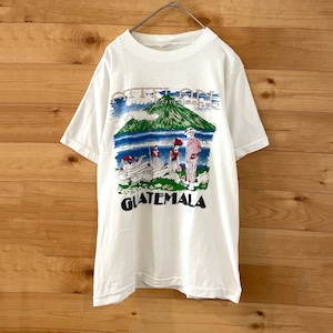 【USA古着】90s プリントTシャツ イラスト シングルステッチ 地名 GUATEMALA us古着