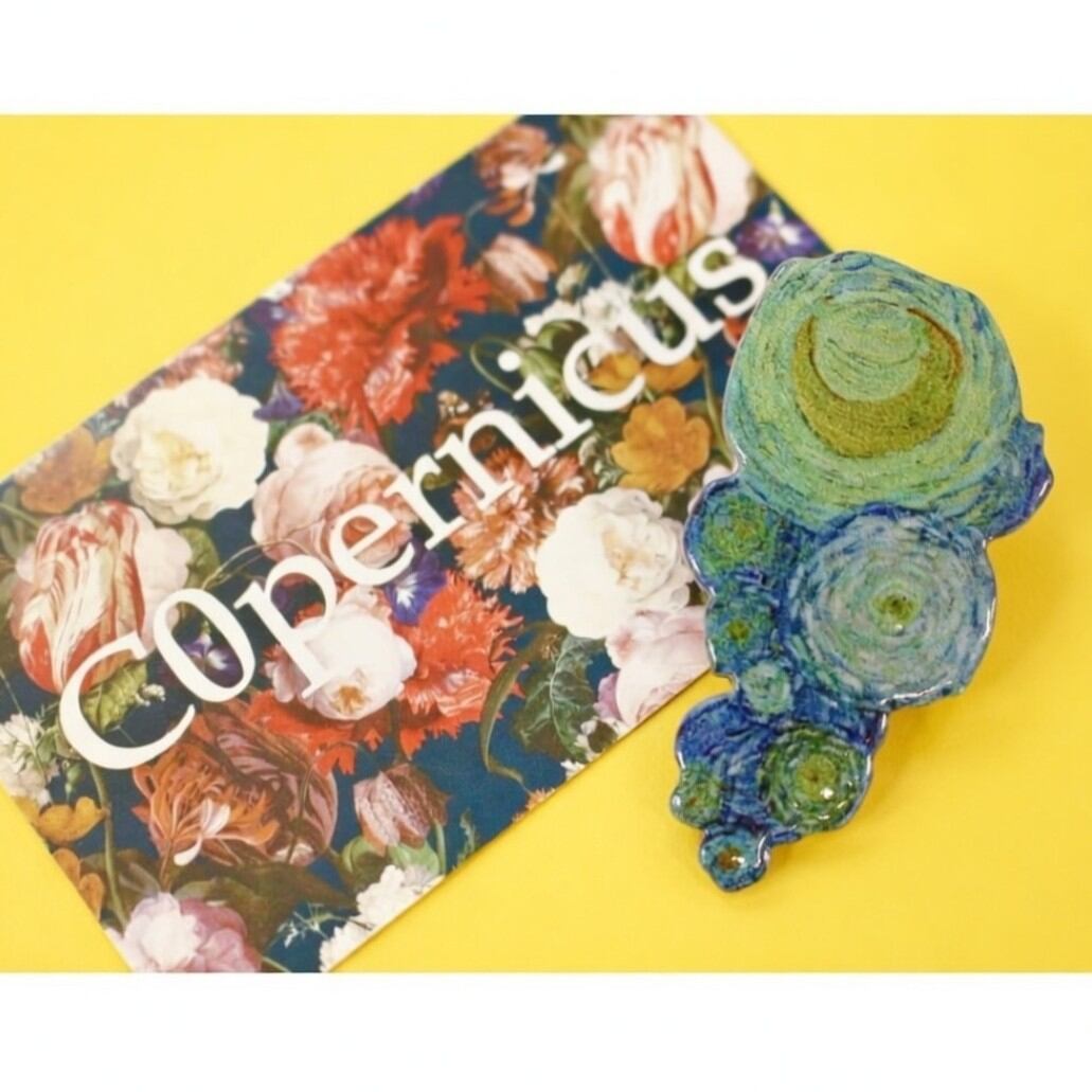 ゴッホ/星月夜/名画ヘアクリップ/送料220円〜C0pernicus