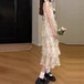 リボンストラップティアードフラワーワンピ ・78378