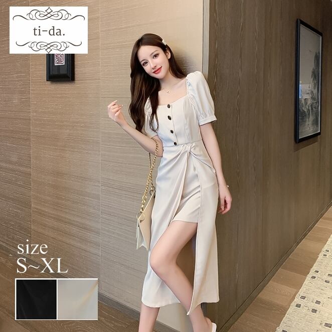 No 13 きれいめワンピース 可愛い系ワンピース 韓国風ワンピース スリットワンピース 商品no 13 Ti Da