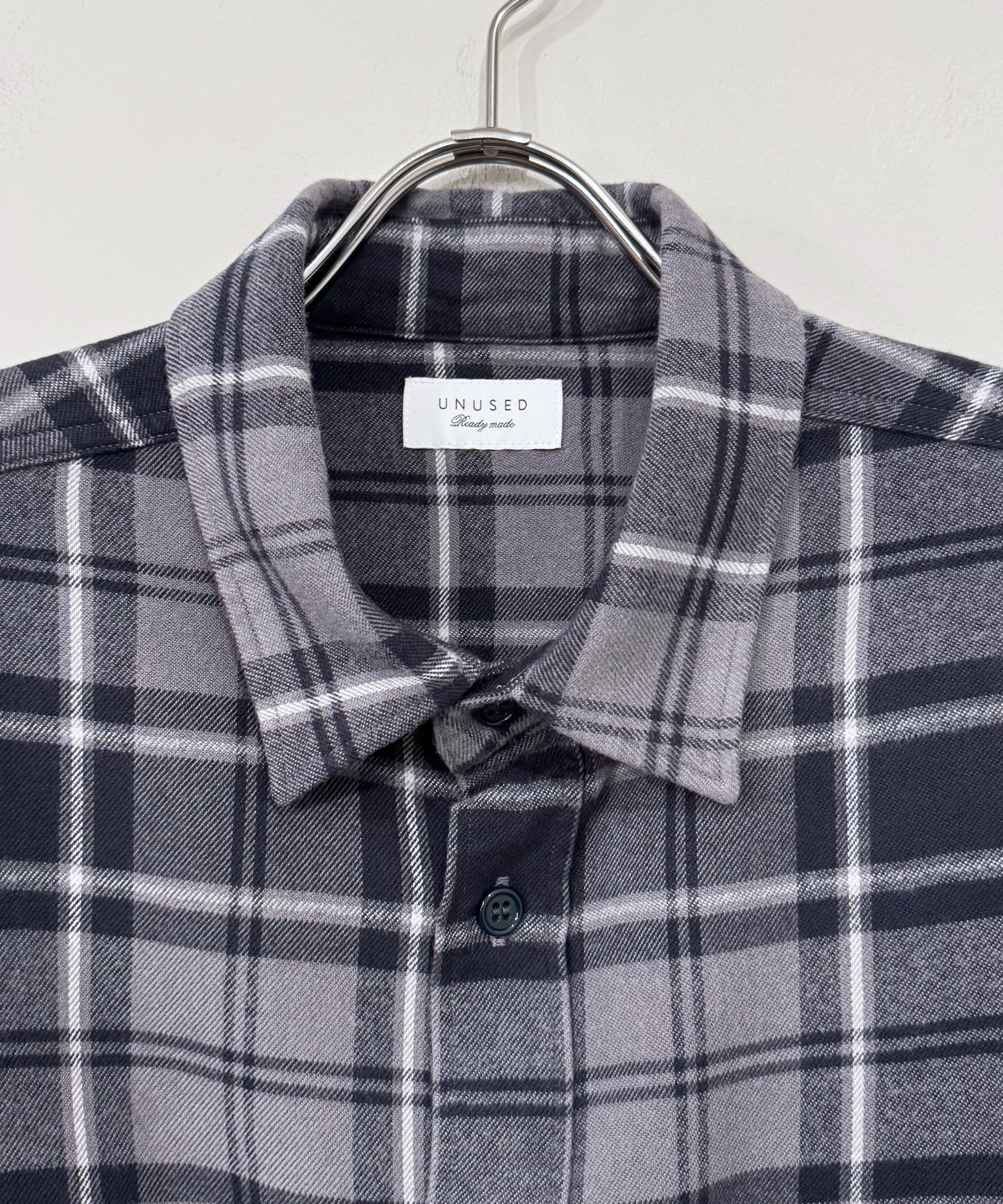 25AW unused US2524 レーヨンチェックシャツ 先染め