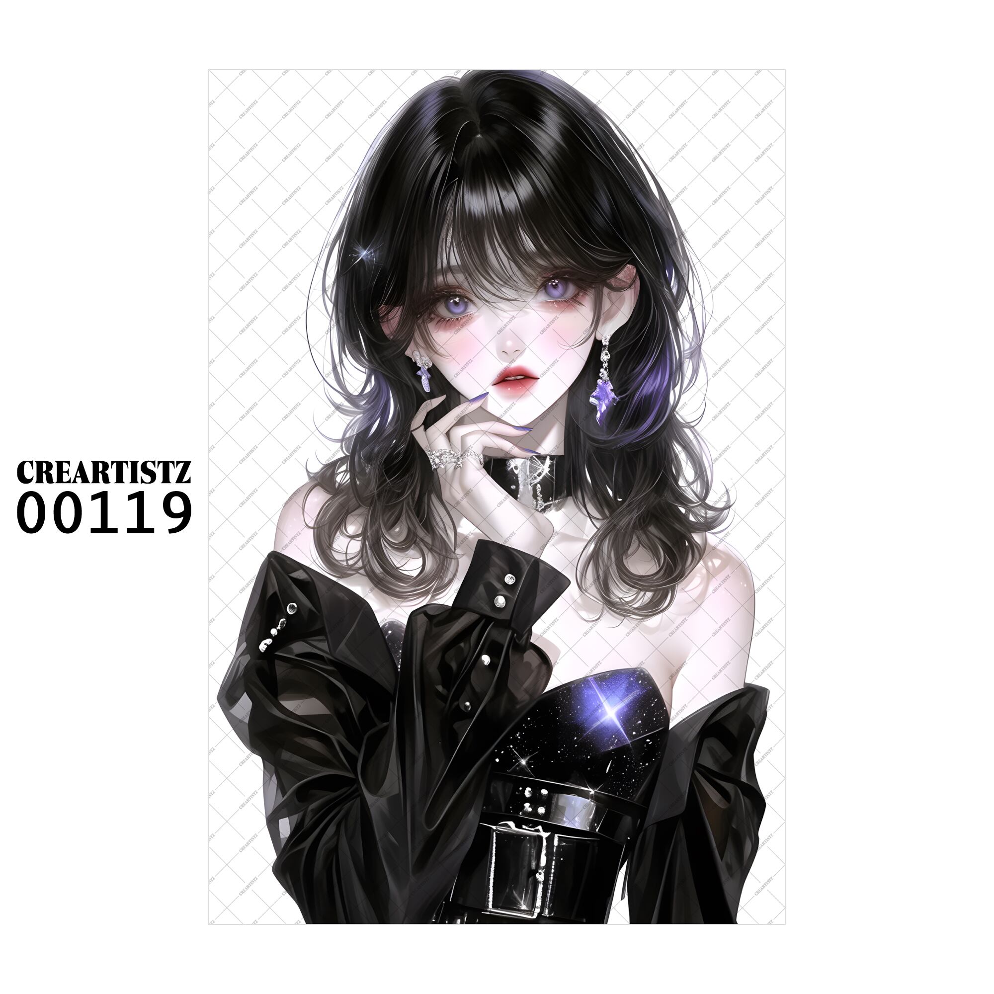 00119 ガール キュート オリジナル ペーパー/ステッカー 4枚セット CREARTISTZ