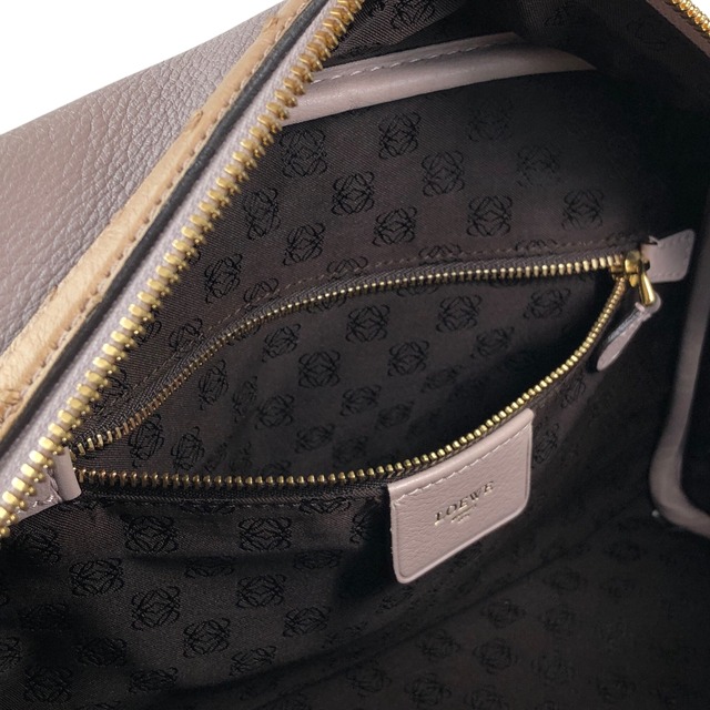 LOEWE ロエベ ハンドバッグ パープル アナグラム型押し レザー パドロック ミニボストン vintage ヴィンテージ オールド za8z7w