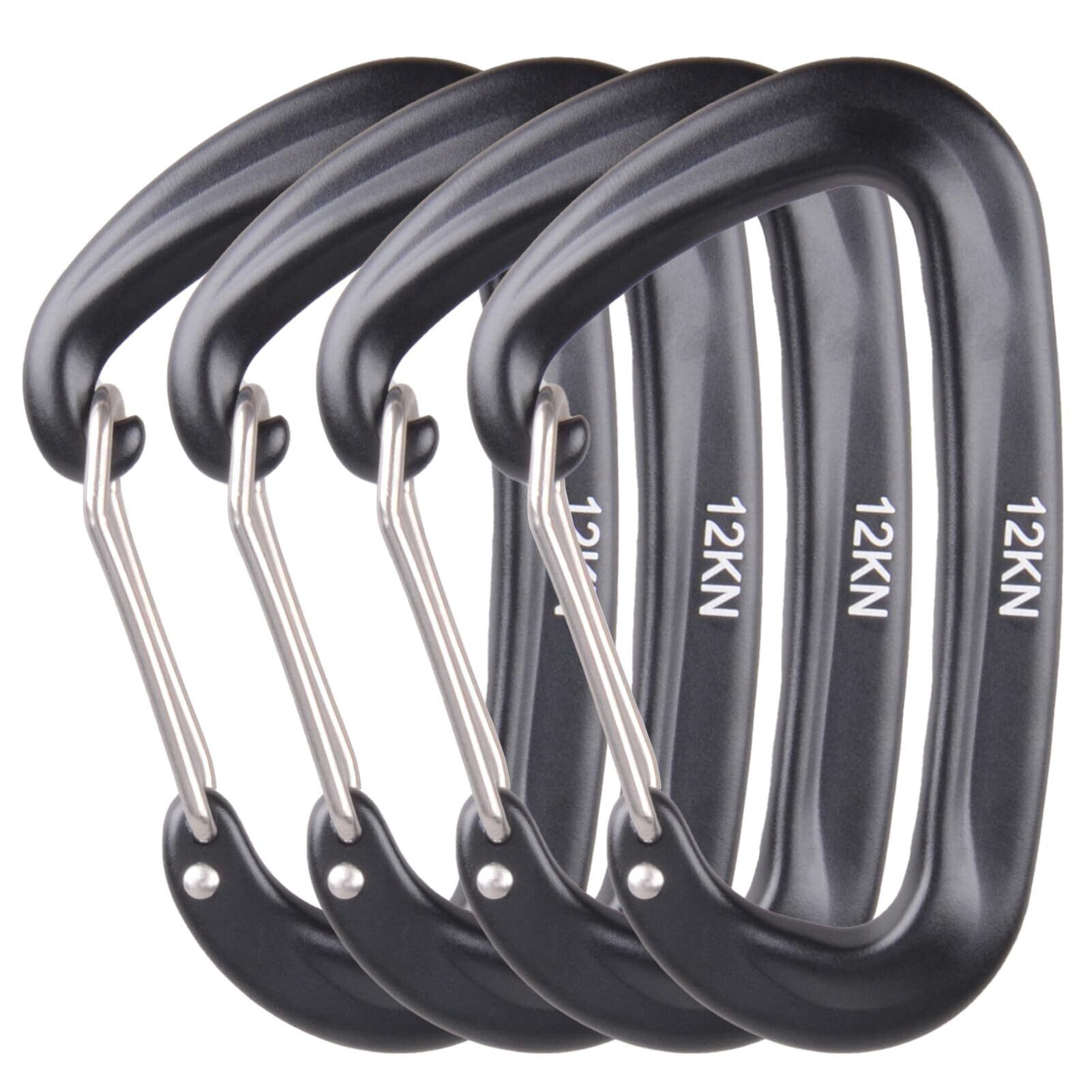 【新着特価】Azarxis カラビナ ロックカラビナ オートロック アルミ 耐荷重12KN 登山釦 Dリング ロッキング キーリング 脱落防止 超軽量 多機能 ハンモック キャンプ アウトドア