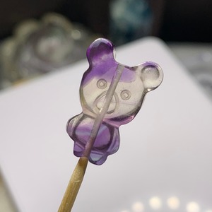 2貫通穴・くまさんフローライトビーズ