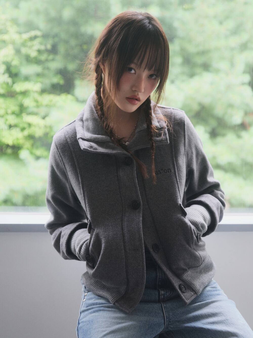 as”on] DUMBO WOOL JACKET / GRAY 正規品 韓国ブランド 韓国通販 韓国