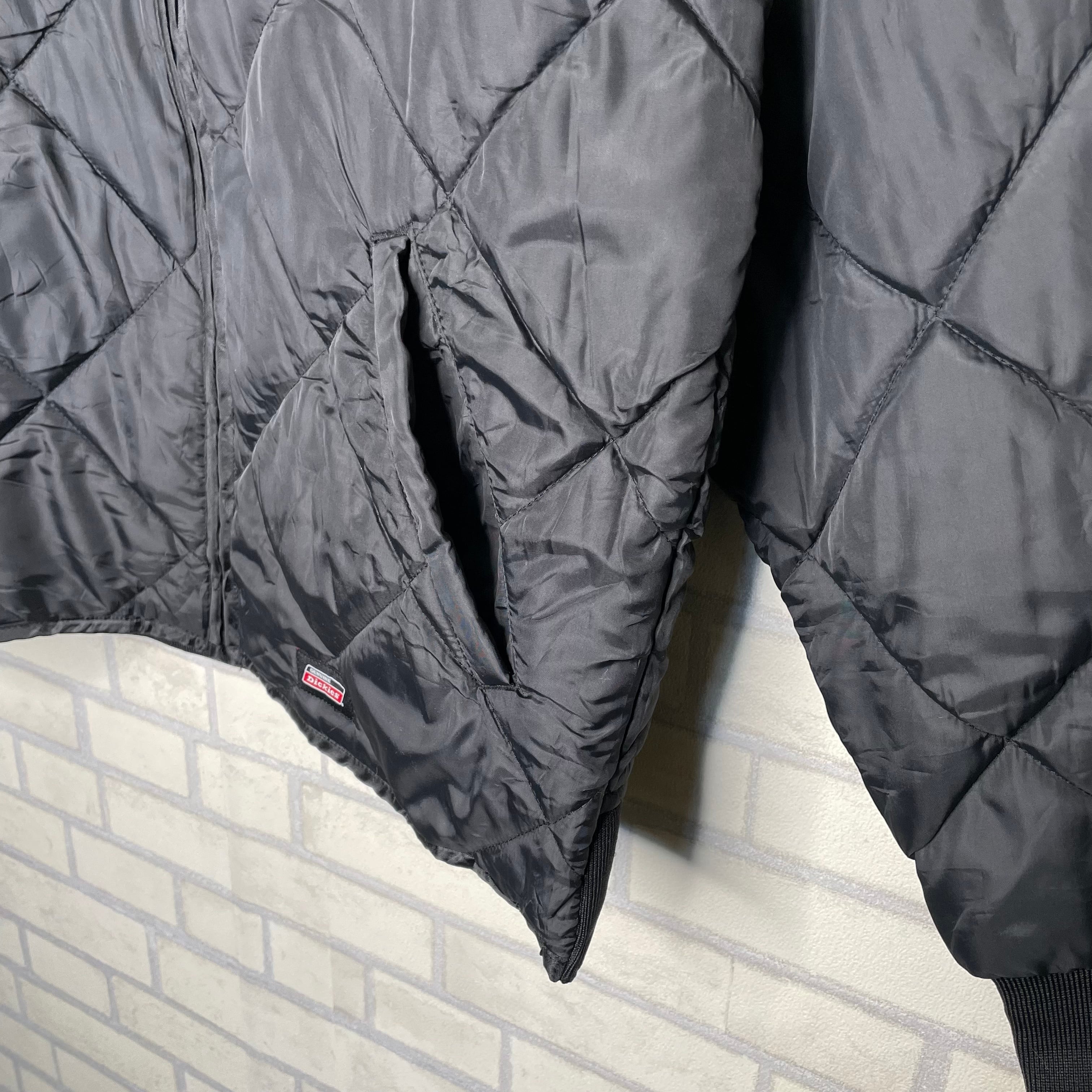 Dickies キルティングジャケット XL ブラック フルジップ 裏起毛 状態 