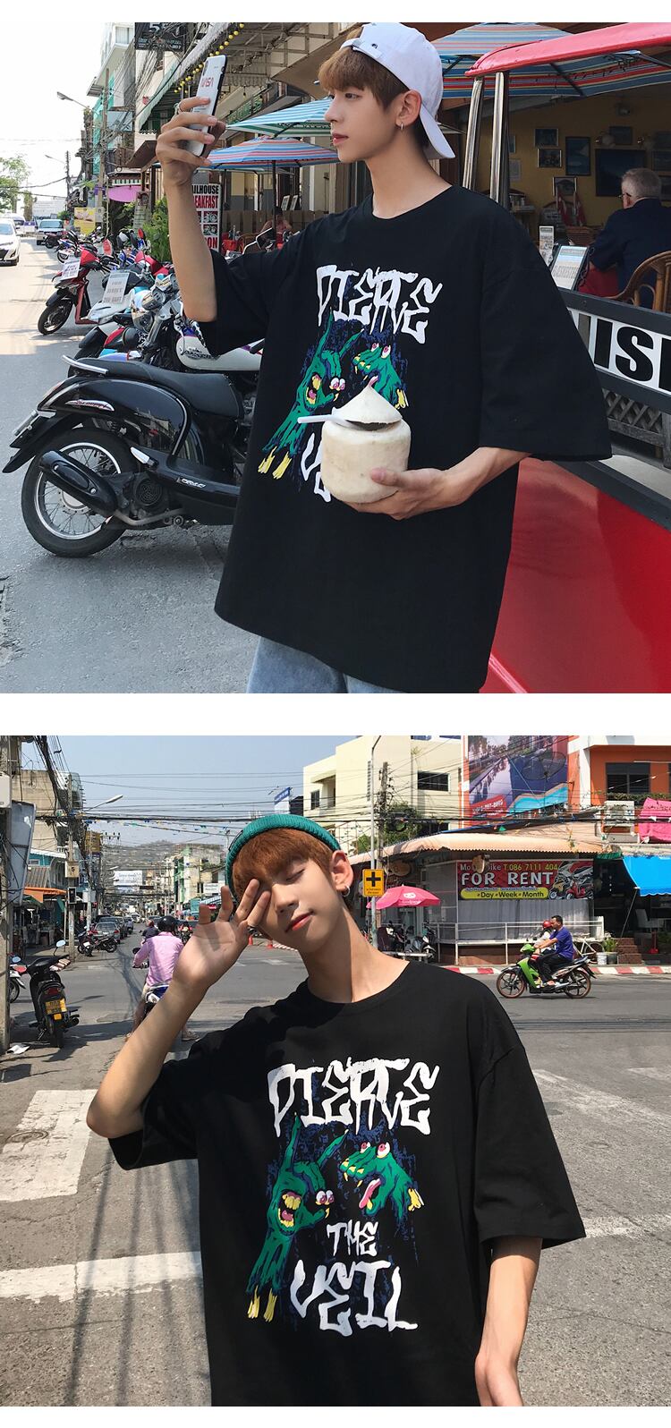 全2色 Tシャツ カットソー プリント カジュアル シンプル