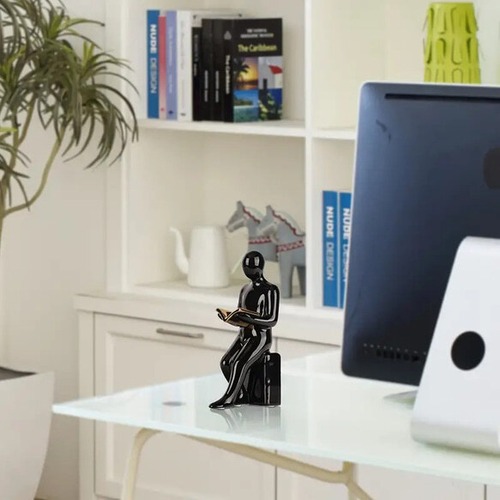 本を読む人 ブックエンド ブックスタンド 白黒 ２個セット 本棚 収納 書斎 カフェ 装飾 おしゃれ 北欧