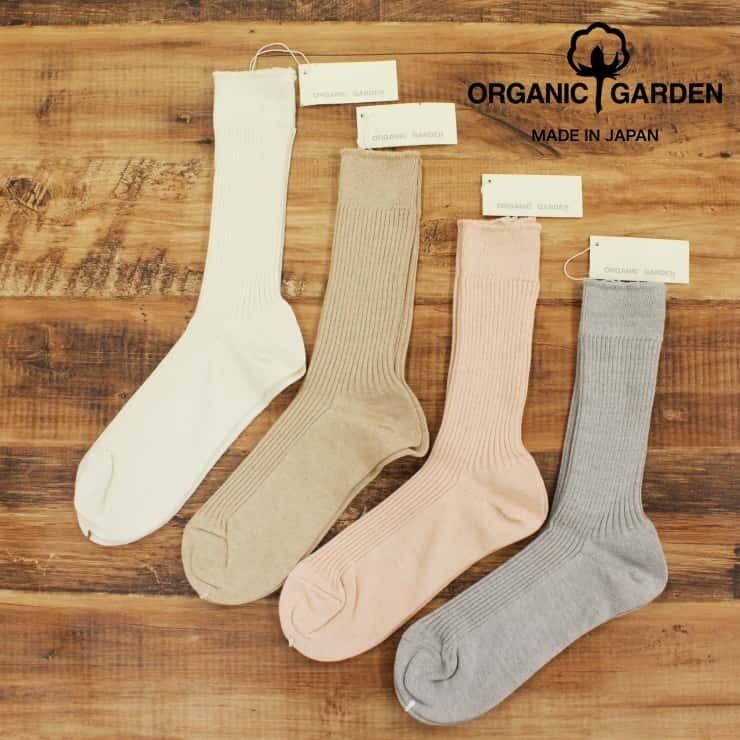 オーガニックガーデン ORGANIC GARDEN ソックス 靴下 レディース 薄手 国産 日本製 綿100% オーガニックコットン ナチュラル プレゼント ギフト Or011 0010-22 生成 ブラウン ピンク グレー