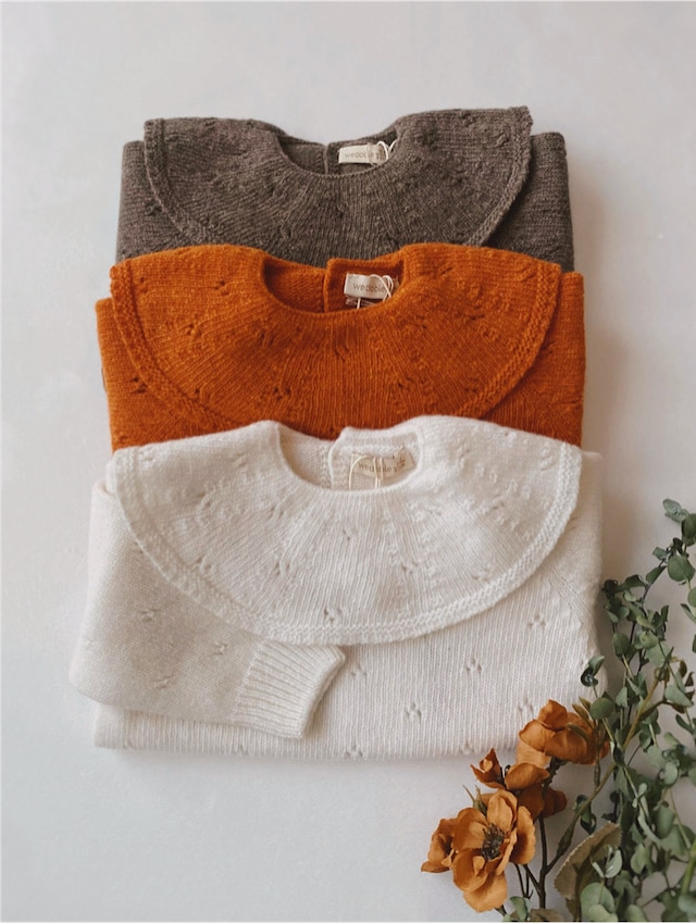 【wedoble】メリノウールニットセーター(Orange)