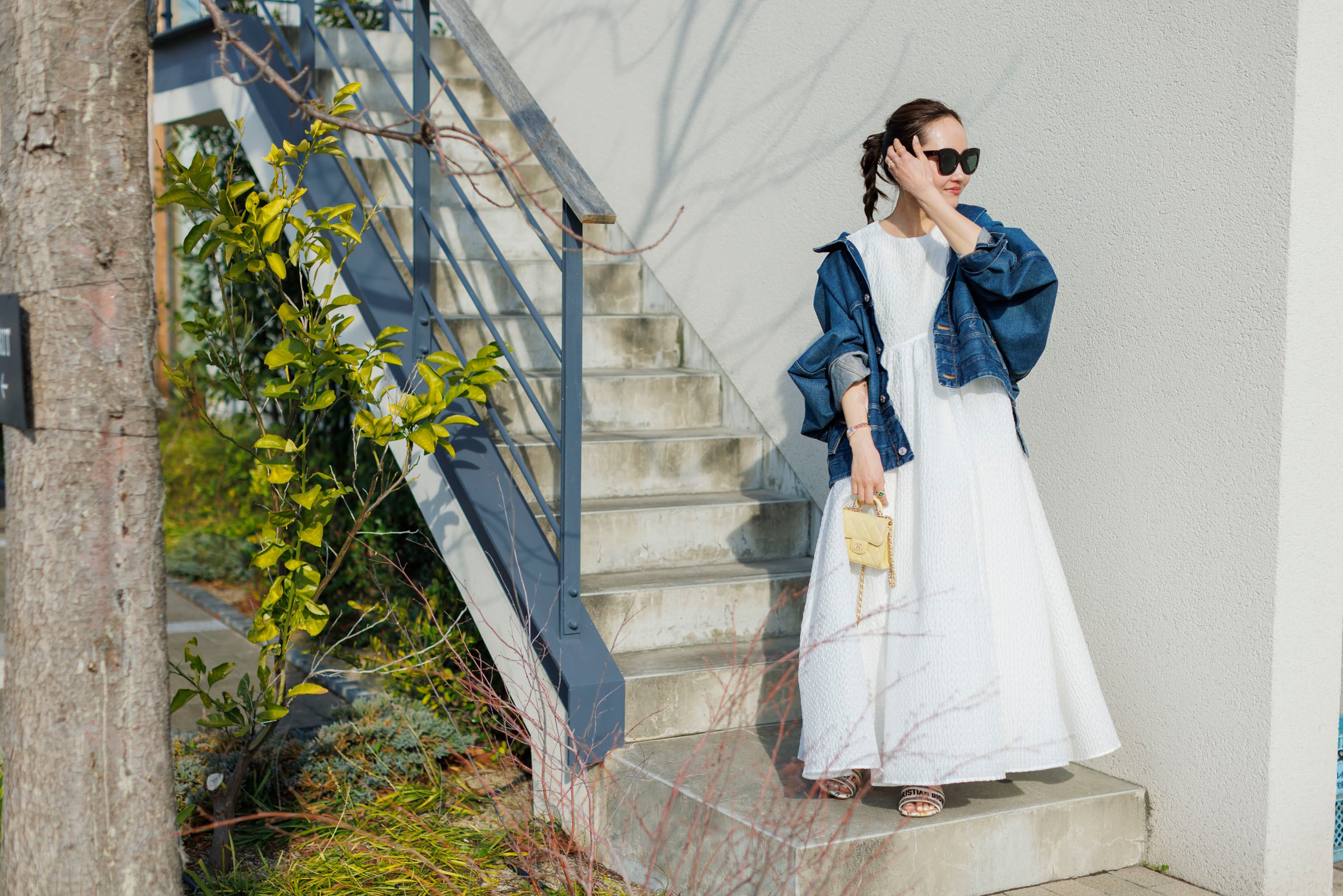 bluelea Jacquard long dress 36 flower 新品