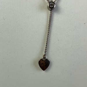 【最終処分SALE】 DIORディオールハートモチーフ ネックレス シルバー A-7344