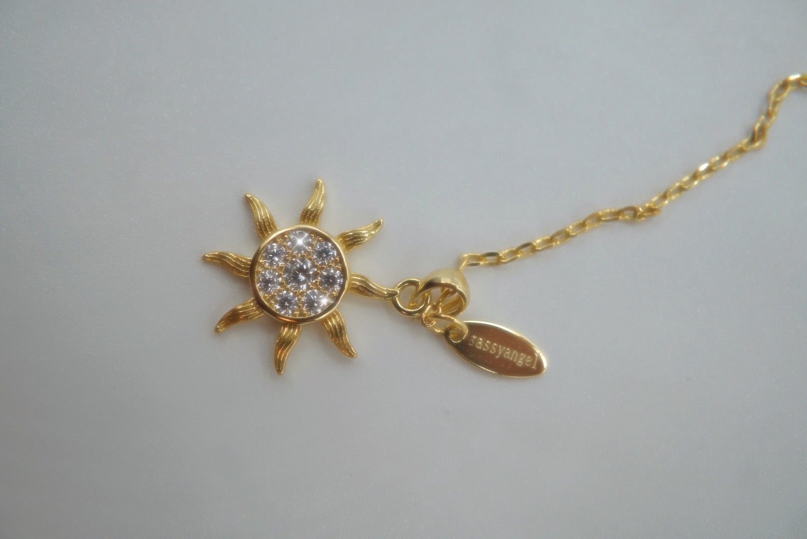 sun zirconia necklace [022] | SASSY ANGEL
