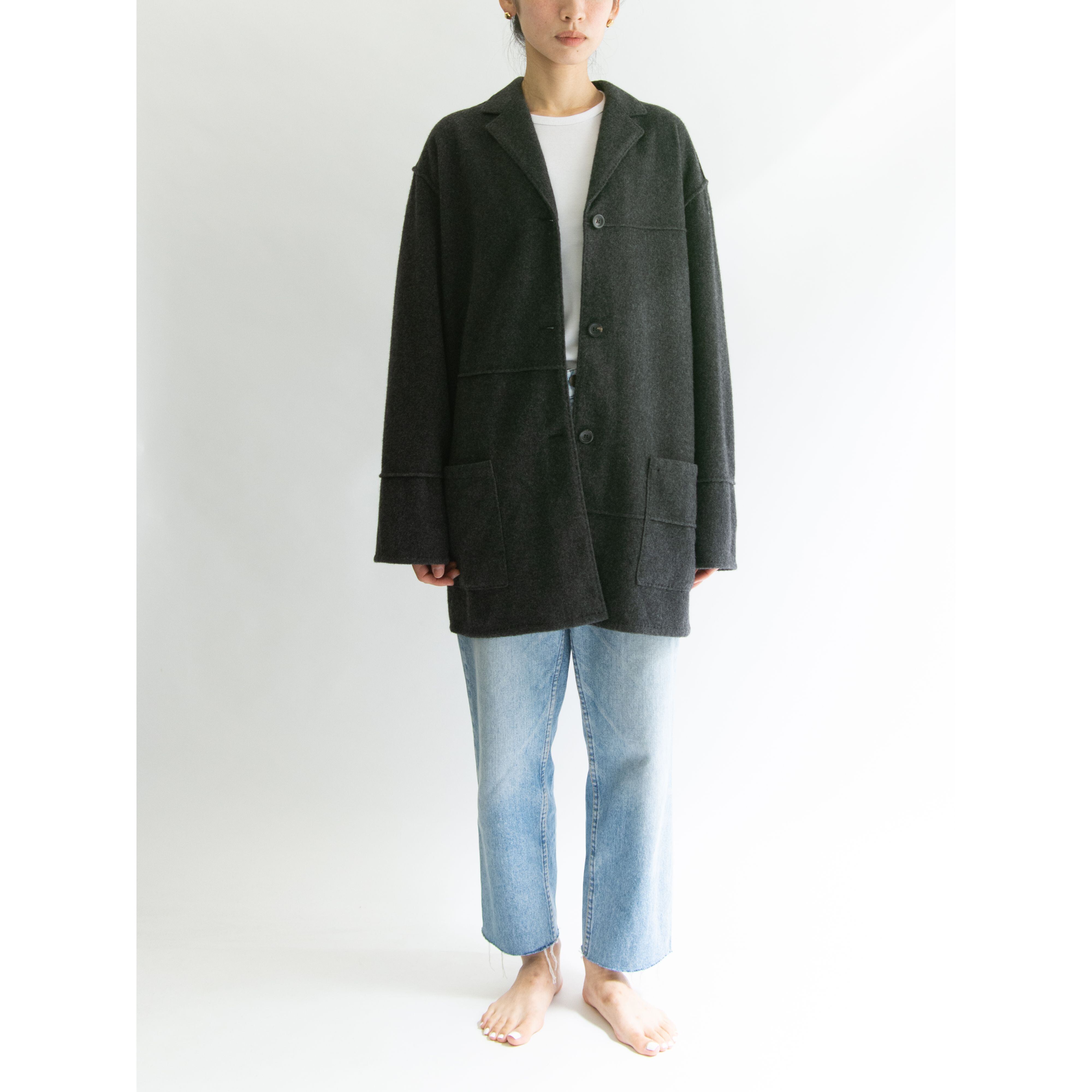 【Made in Italy】Pure cashmere oversized jacket（イタリア製 ピュアカシミヤ オーバーサイズジャケット）10d