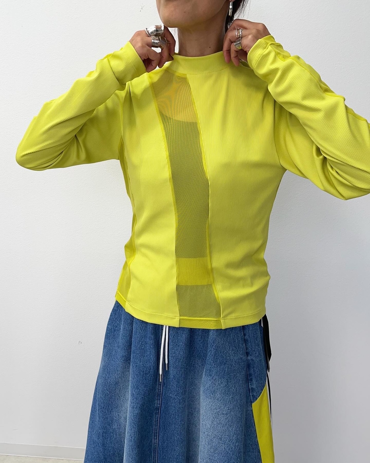 ミカーレミカーレ MICALLEMICALLE シアー切替トップス