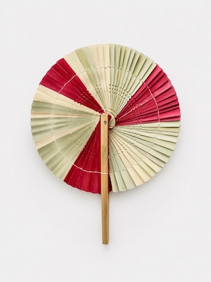 折りたたみうちわ｜赤｜Folding Bamboo Fan Red