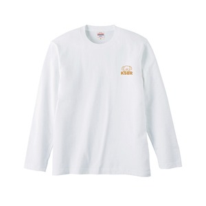 KSBR　ロングスリーブTシャツ　白地にキャメル色文字　XXL
