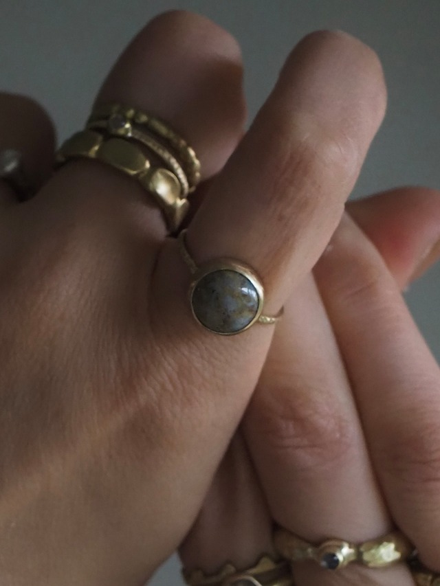 size11 Fossil Coral //Thin Band Ring