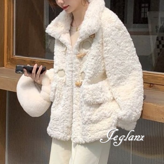 ファー コート エコファー コート 襟 2way トグル ボタン ♪(MB025)φ