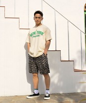 【#Re:room】LEOPARD JACQUARD WIDE SHORTS［REP214］