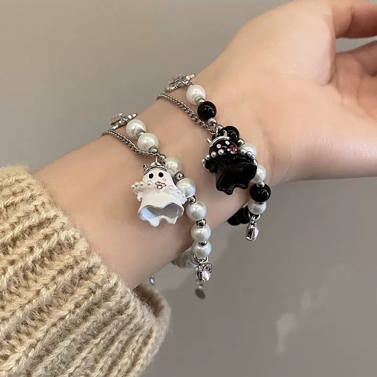 ハンドメイド ゴースト プリンセス モノトーン ブレスレット - 1