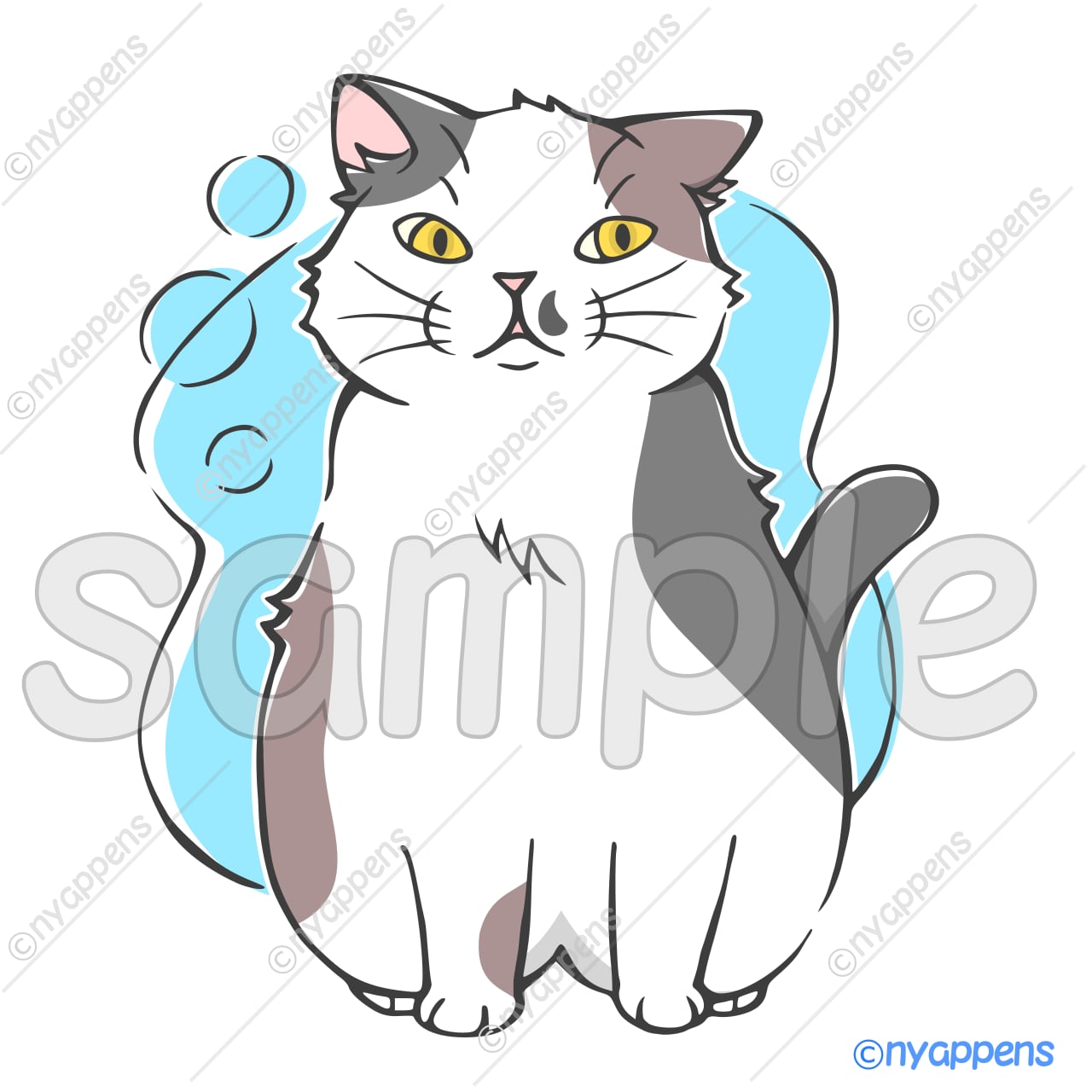 【商用利用OK】ほのぼの手書き猫イラスト<M13>ほけ~
