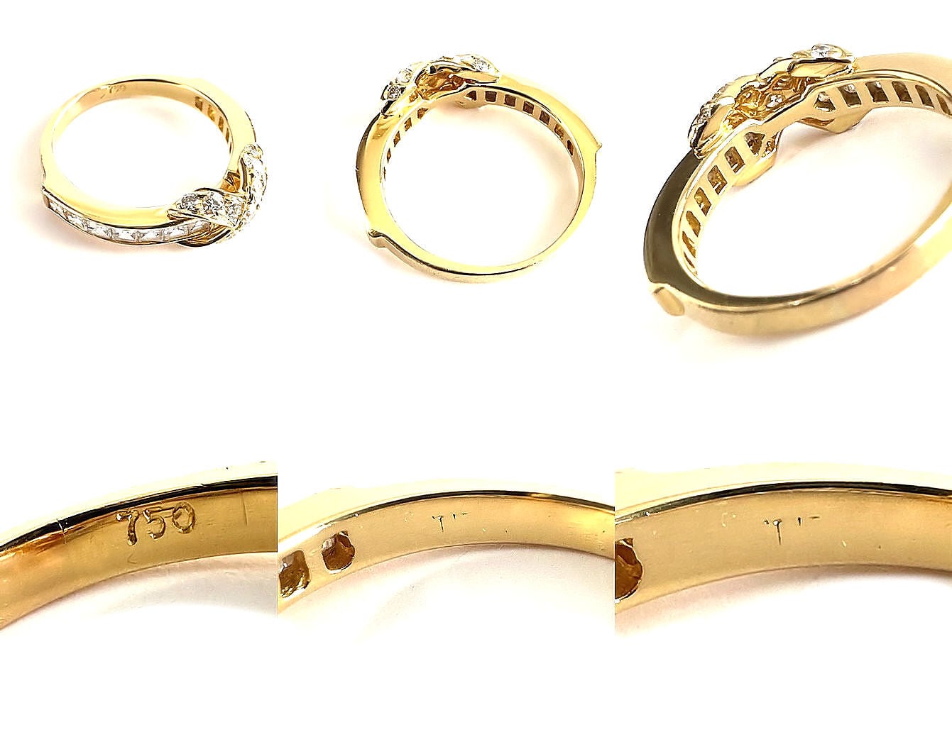 TIFFANY ティファニー K18 YG シグネチャー ダイヤモンド Xバンド