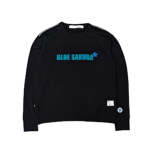 CLASSIC VINTAGE CREW NECK "BLUE SAKURA LOGO" / BLACK