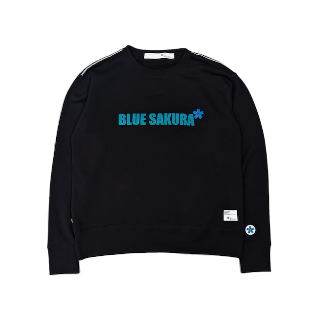 CLASSIC VINTAGE CREW NECK "BLUE SAKURA LOGO" / BLACK