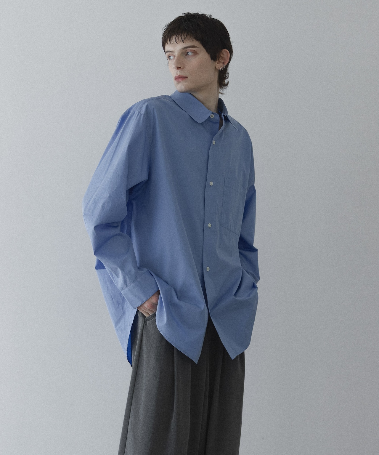 【THOMAS MASON】loose basic oversize shirt〈 Blue 〉