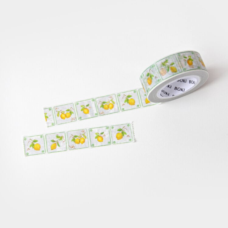 BOKI】マスキングテープ Moroccan Tiles Masking Tape [Lemon Tree