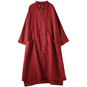 【再入荷】バックロングテール　シャツワンピース N WP114