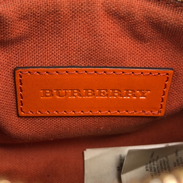 BURBERRY バーバリー ノバチェック ショルダーバッグ ベージュ×オレンジ ロゴ PVCレザー 2WAY ワンショルダー vintage ヴィンテージ オールド 2e2732
