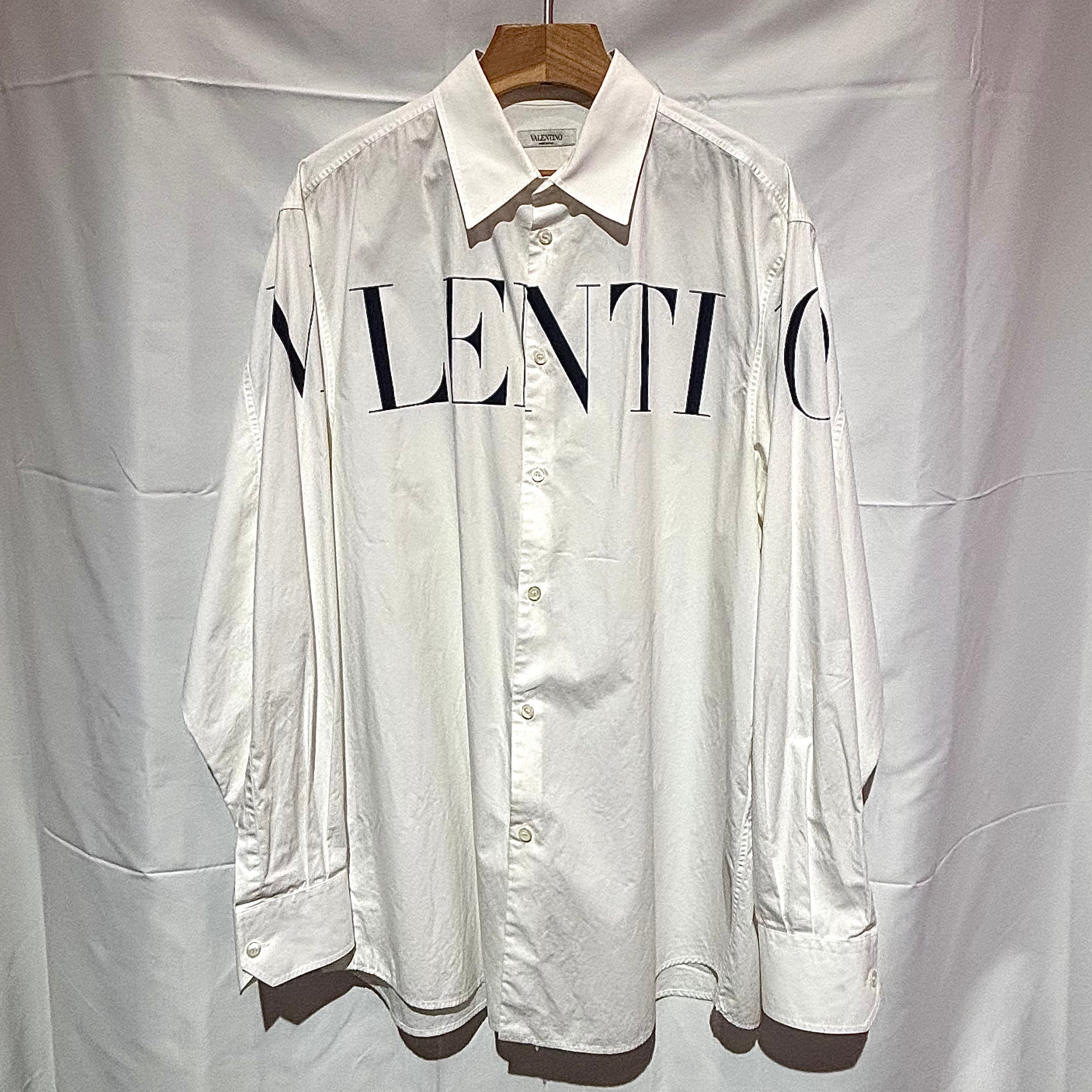 VALENTINO ドリーマーズ Vロゴプリント オーバーサイズシャツ ささる 40 白