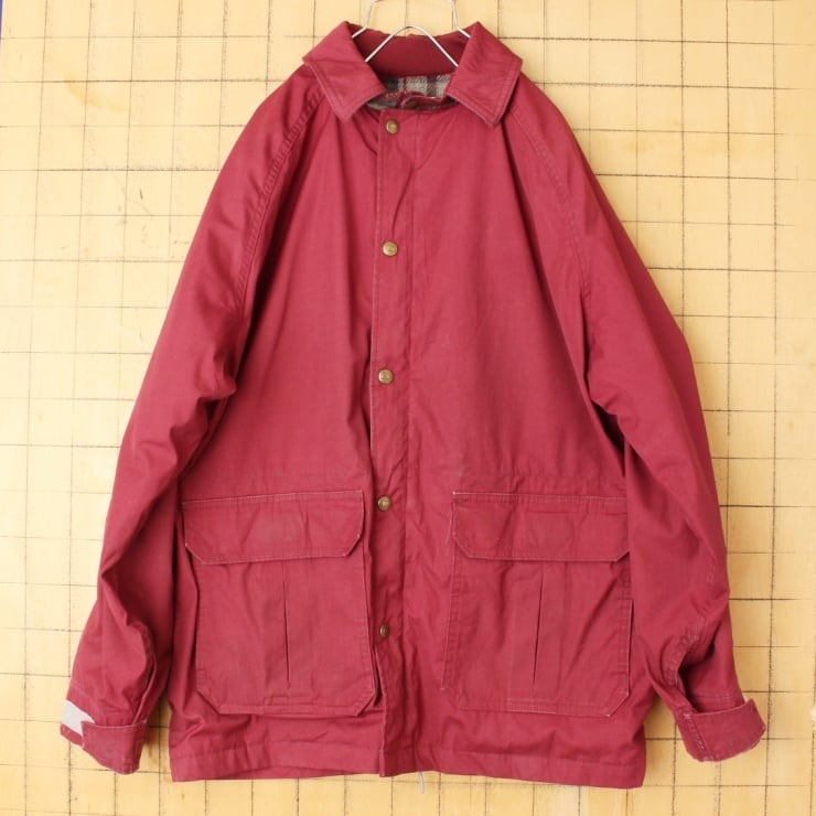 80s USA製 Woolrich ウールリッチ 65/35クロス マウンテンパーカー メンズM ワインレッド ナイロンジャケット アウトドア  アメリカ古着　091022aw43