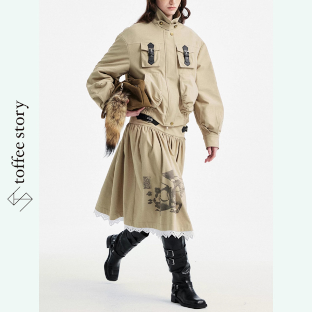 キャメルの面に囁くワークポケットの余白ジャケット《B0067》