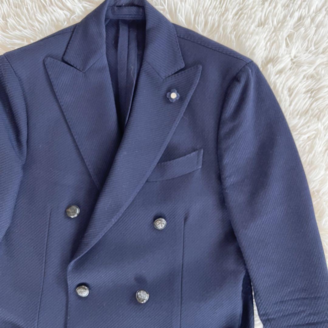 ラルディーニ ダブルブレストジャケット 44 M ネイビー ピークド