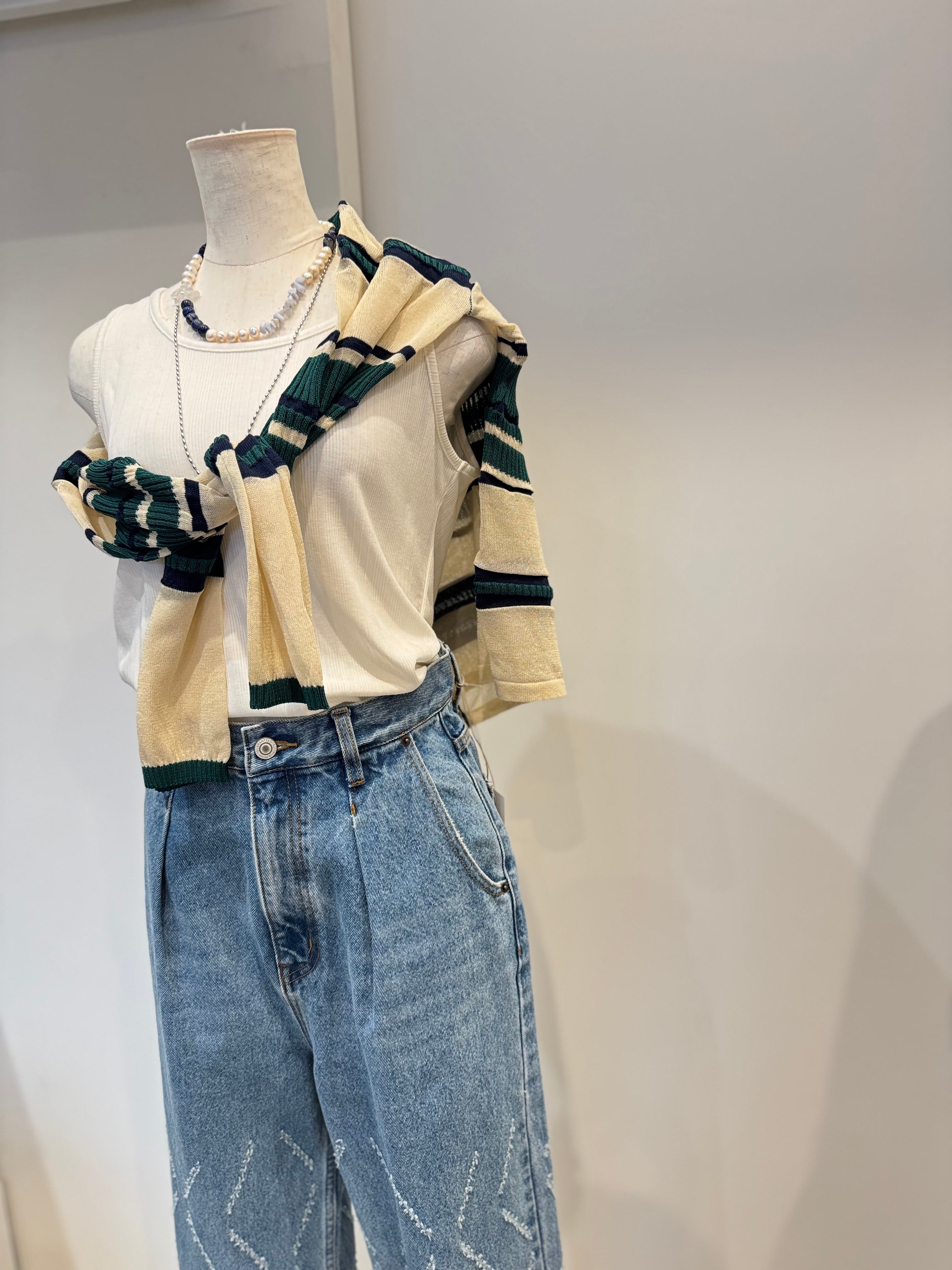 【CHIGNON】マルチボーダーカーディガン 9561-090