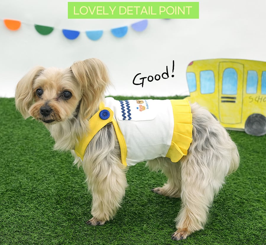 【予約商品5％OFF】pleats crop onepiece S ~ XL 2color  /  犬服 春夏 新作 可愛い 犬の服 ワンピース ショート丈 袖なし crop top お揃い ドッグウェア 涼しい ストレッチ シンプル