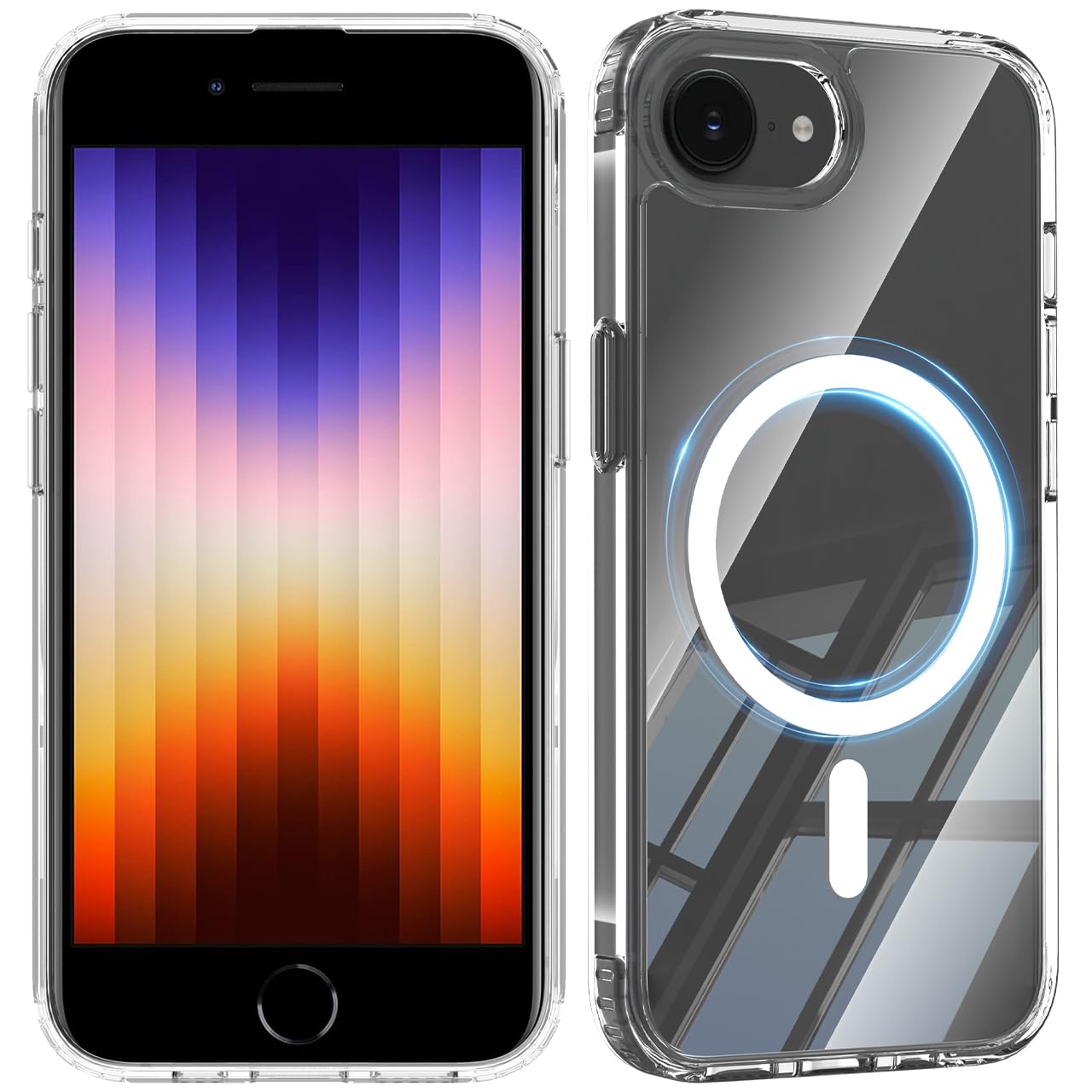 対応 iPhoneSE2/SE3 クリア ケース マグネット搭載 いphoneSE2/SE3 ケース保護 シリコンカバーCRONINP-SETPU
