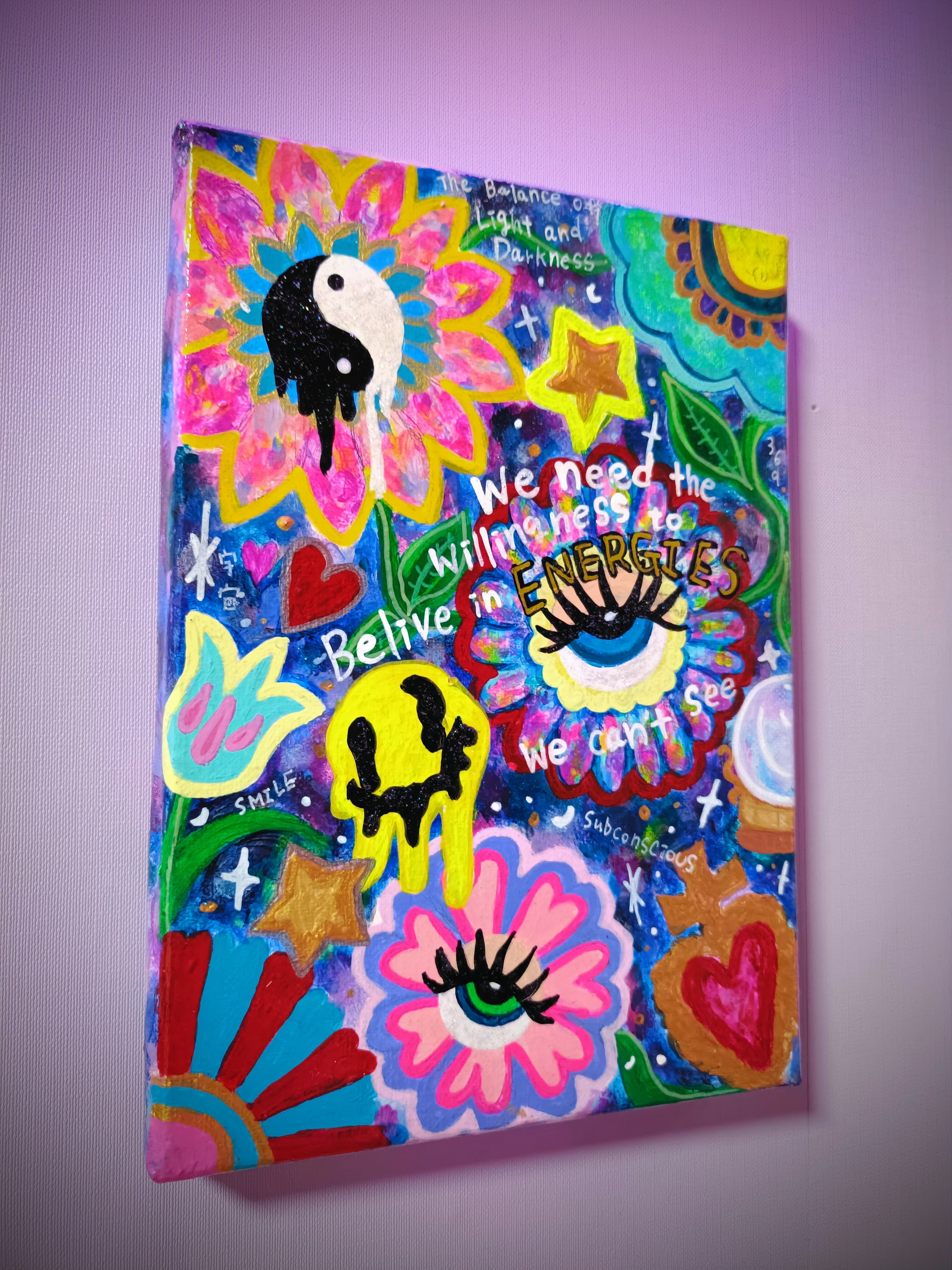 【一点物アート】Icono-Eye-再生-Message Flowers❁ SMサイズ】Icono-Eye-再生-Message Flowers❁ | Icono-Eye:Chika
