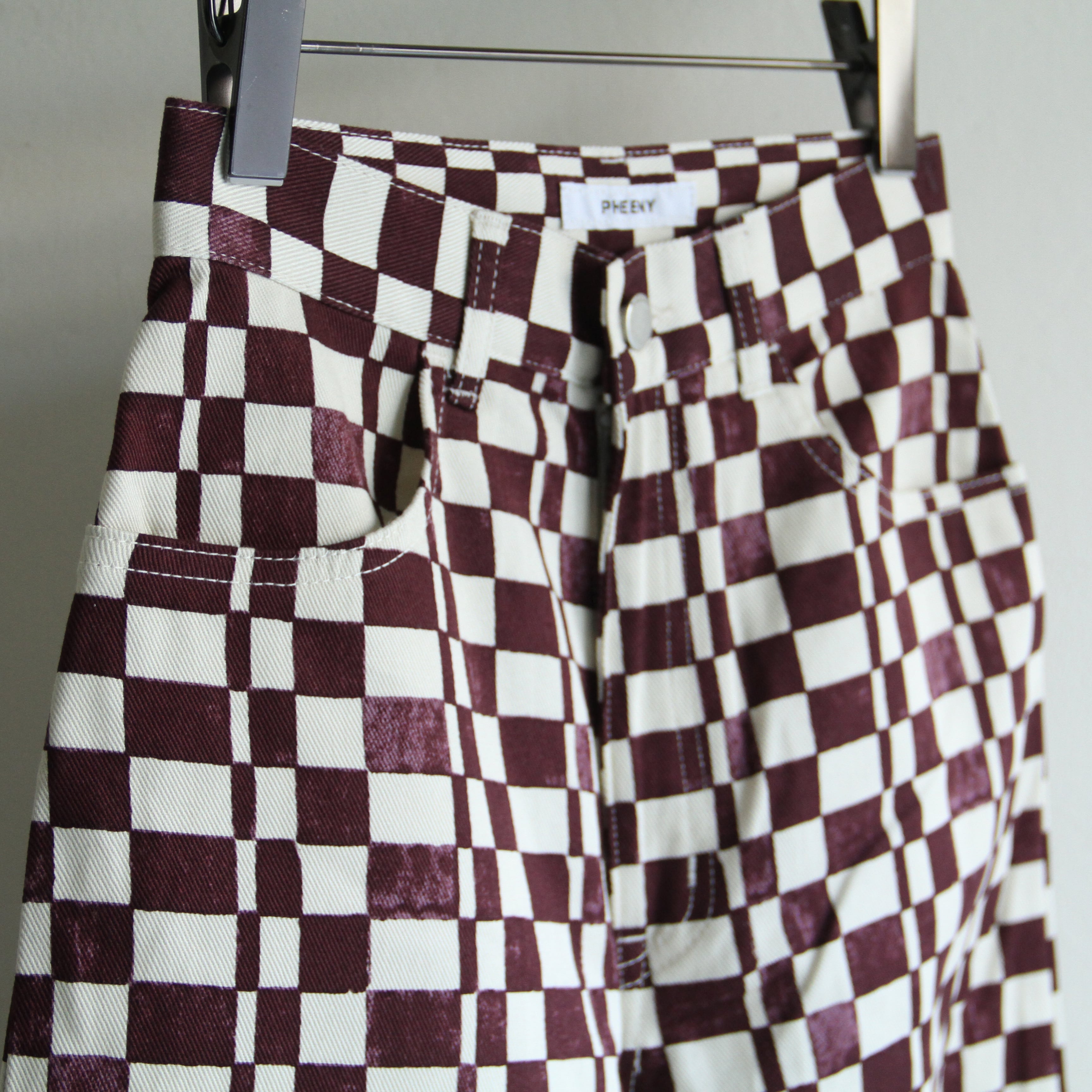 PHEENY Checkered high waist wide pants | Terminal