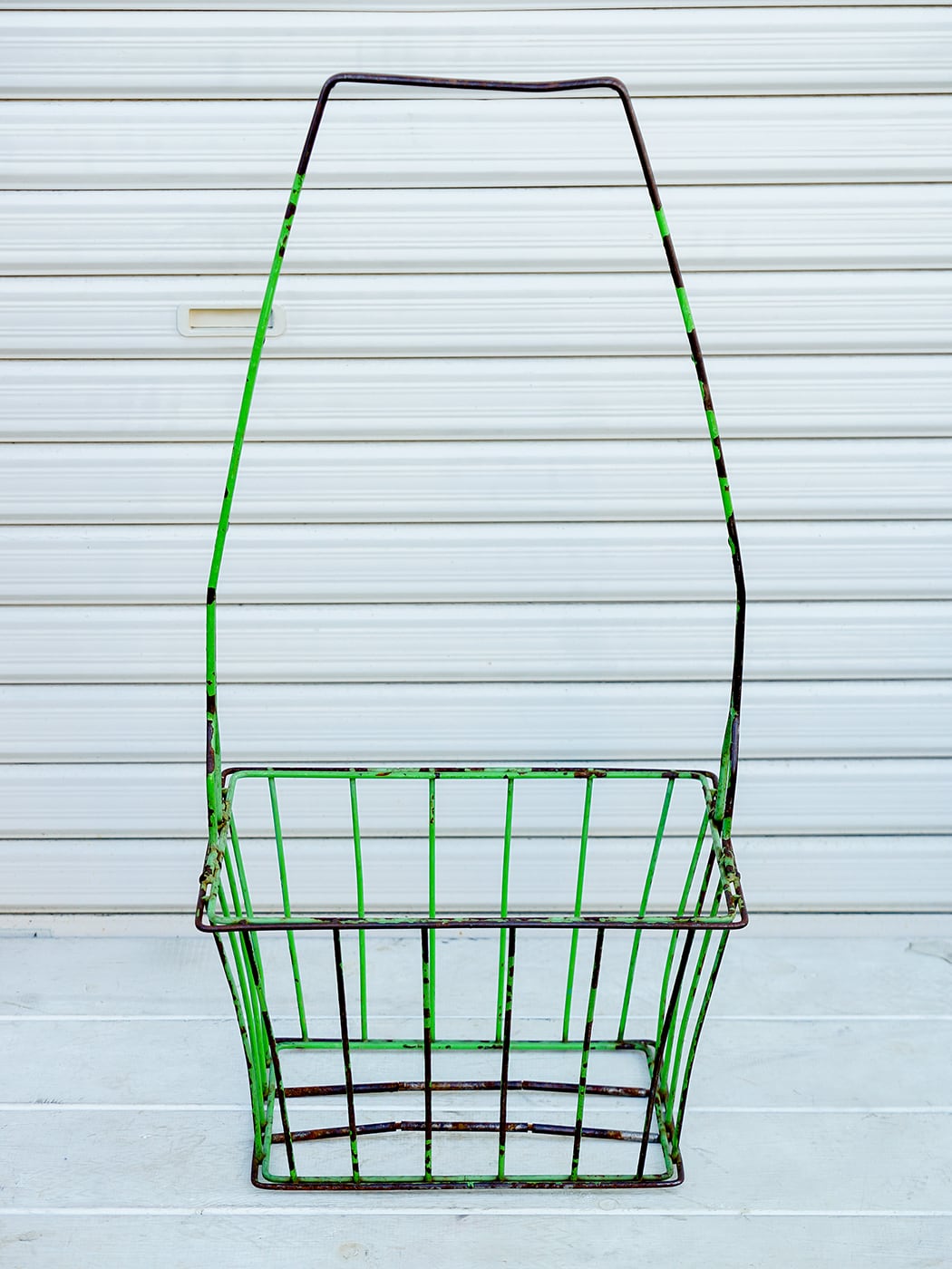 Made in USA ワイヤー　バスケット　緑　グリーン　白　古道具 Vintage】オランダ ワイヤーバスケット グリーン /m029 | 2takt-store