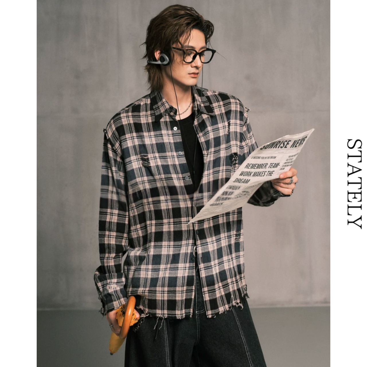 Distressed Check オーバーシャツ/2color_T33・画像7