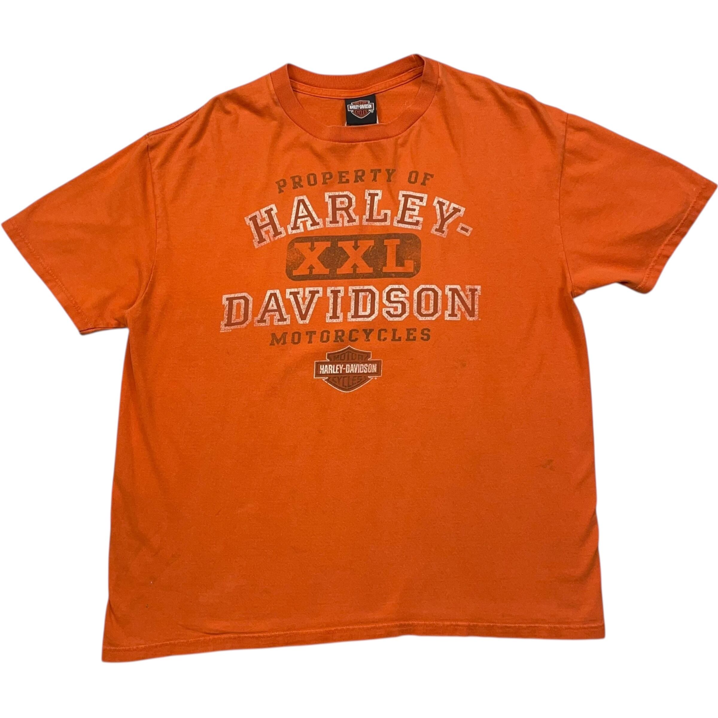 《XL》 Harley-Davidson ハーレーダビッドソン Tシャツ 両面プリント オレンジ no.7697