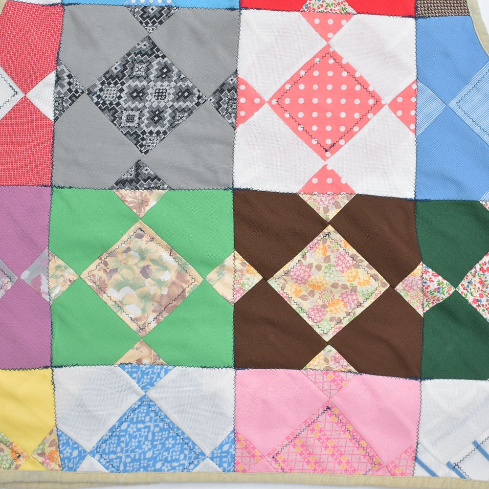 ハンドメイド オールド コテージコア 古着 花柄 パッチワーク フード付