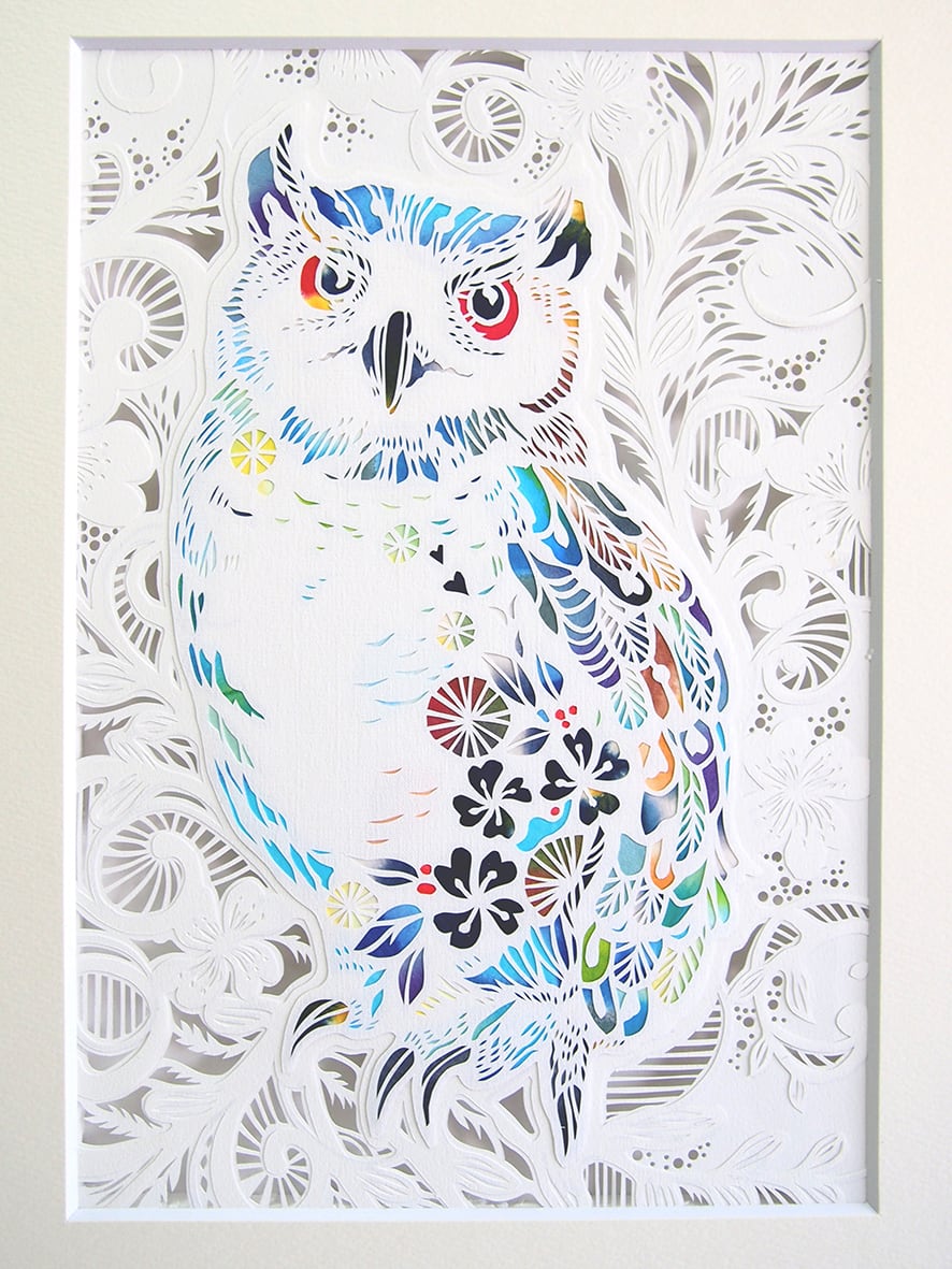 切り絵原画 フクロウ 平石智美online Shop